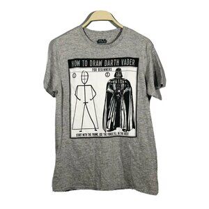 Star Wars Women TShirt Size M Gray Darth Vader Funny Graphic Crew Short Sleeve